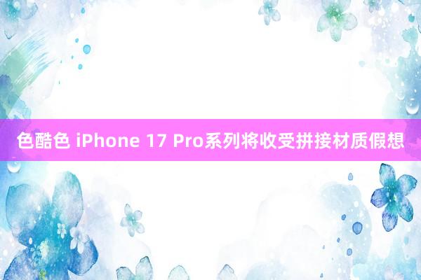 色酷色 iPhone 17 Pro系列将收受拼接材质假想