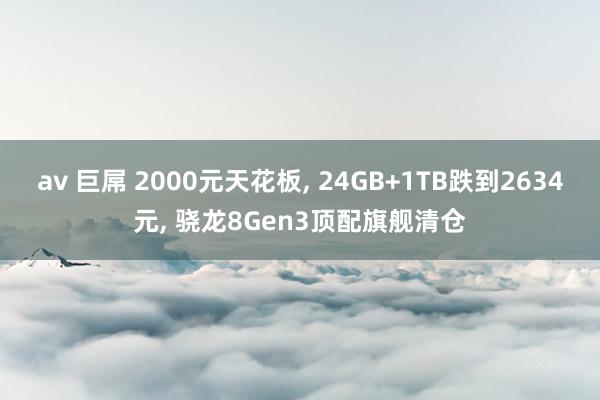 av 巨屌 2000元天花板， 24GB+1TB跌到2634元， 骁龙8Gen3顶配旗舰清仓