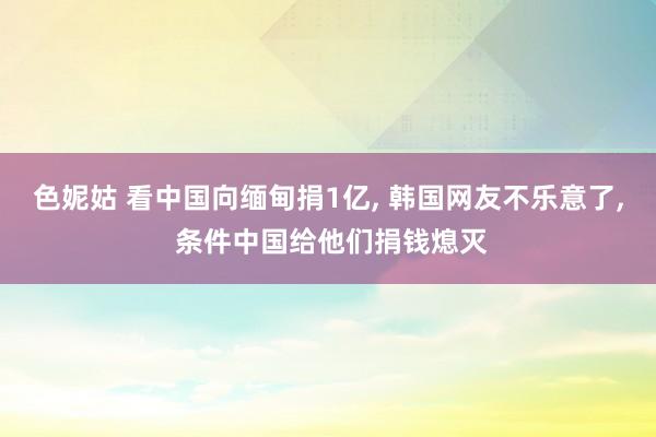 色妮姑 看中国向缅甸捐1亿， 韩国网友不乐意了， 条件中国给他们捐钱熄灭