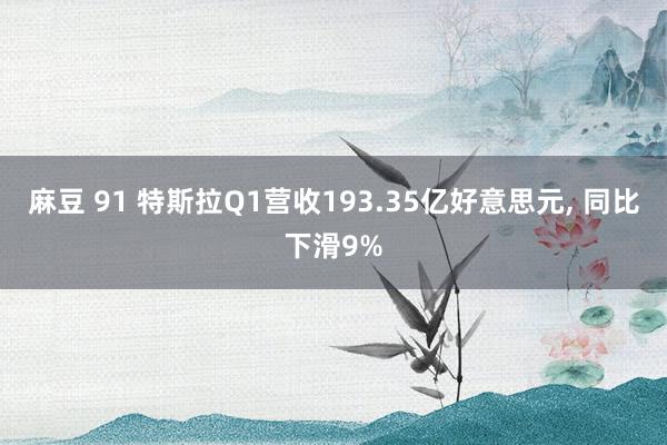 麻豆 91 特斯拉Q1营收193.35亿好意思元， 同比下滑9%