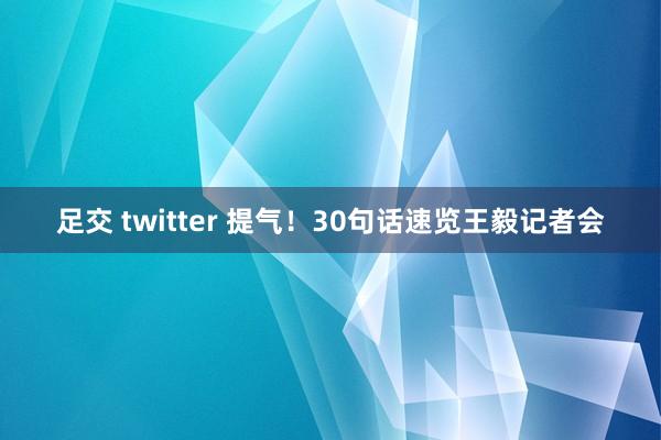 足交 twitter 提气！30句话速览王毅记者会